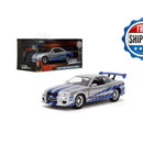 Toys 1:32 Brian's Nissan Skyline GT-R R34 in Silver/Blue from Fast & Furious Magic Cars Variant 0