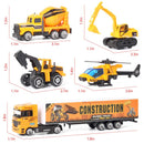 Jenilily Construction Toy Truck Die-cast Vehicle Transporter Set with Excavator Magic Cars 3
