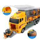 Jenilily Construction Toy Truck Die-cast Vehicle Transporter Set with Excavator Magic Cars 4