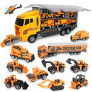 Jenilily Construction Toy Truck Die-cast Vehicle Transporter Set with Excavator Magic Cars Variant 0