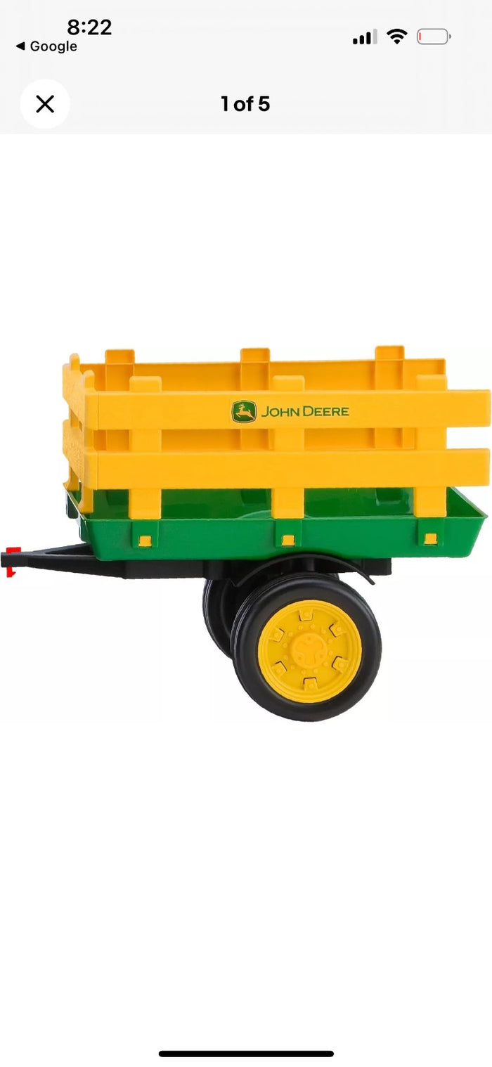 John Deere Child's Stake Side Trailer by Peg Perego Made in USA New 2 Year Warranty