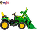 John Deere 12V Battery-Powered Ride-On Loader with Front Scoop and Realistic Design Magic Cars 2