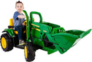 12 Volt Green Ride-On Ground Loader Toy Vehicle with Working Loader Arm Magic Cars 0