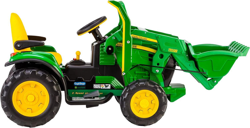 12 Volt Green Ride-On Ground Loader Toy Vehicle with Working Loader Arm Magic Cars 1