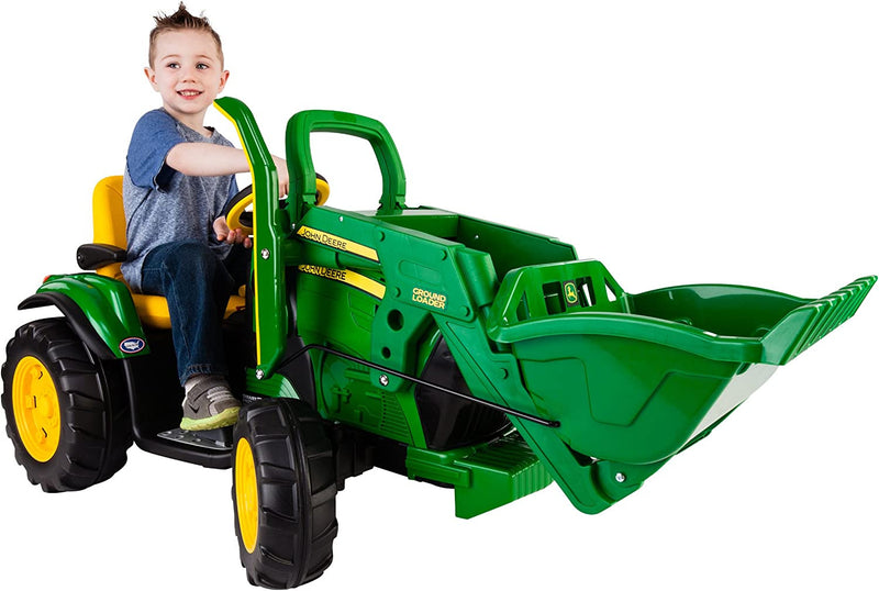 12 Volt Green Ride-On Ground Loader Toy Vehicle with Working Loader Arm Magic Cars Variant 0