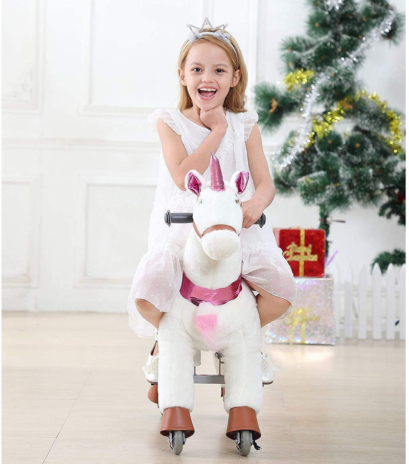 Ride-On Unicorn and Pony Toys for Girls and Children - Horse Riding Play Toy Magic Cars 3
