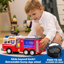 Light-Up Fire Truck Toy with Projections, Sirens, and Bump-and-Go Action Magic Cars 4