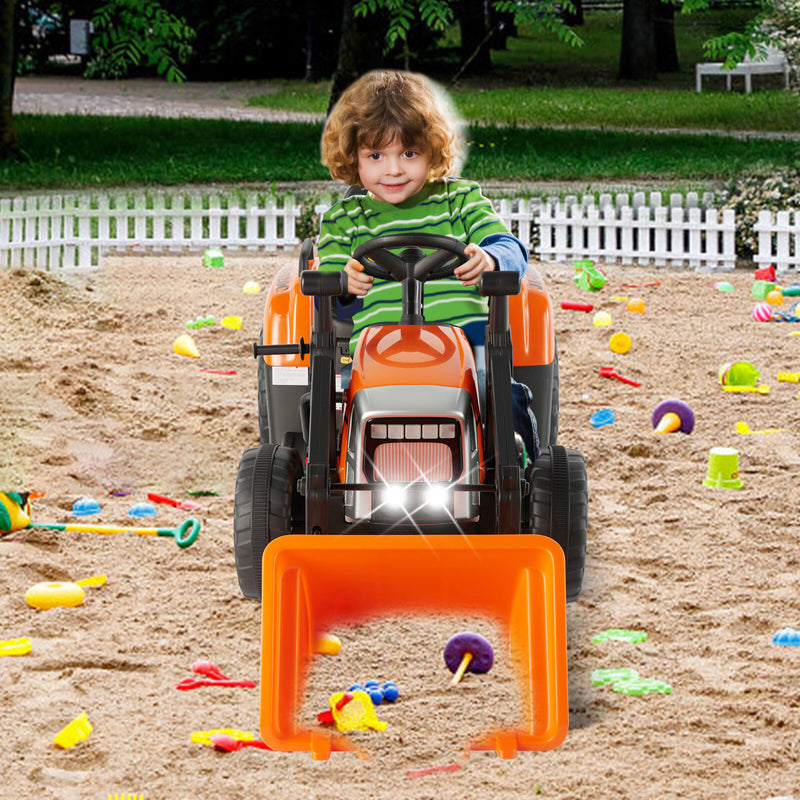 12V Battery Powered Kids Ride-On Excavator Truck Digger with 3 Speeds, Music, and Remote Control Magic Cars 16