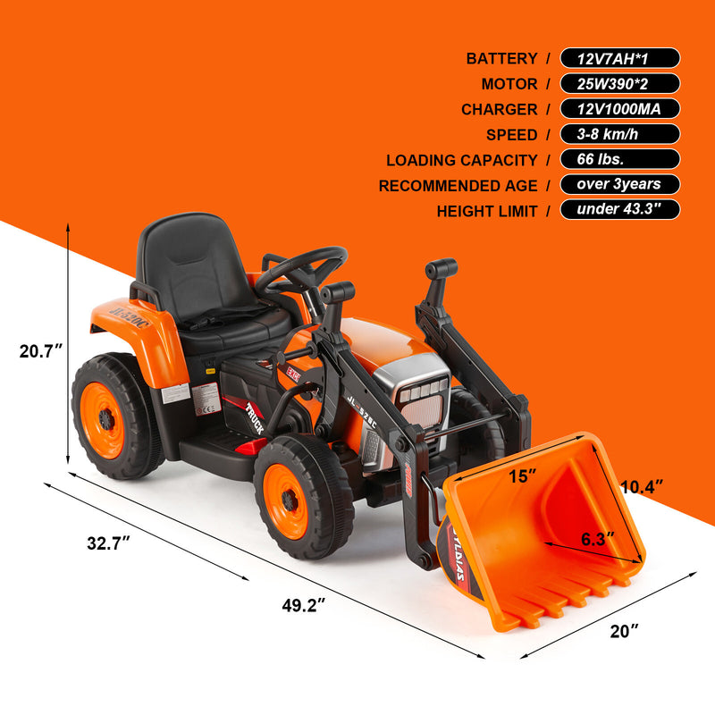 12V Battery Powered Kids Ride-On Excavator Truck Digger with 3 Speeds, Music, and Remote Control Magic Cars 17