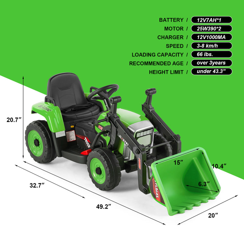 12V Battery Powered Kids Ride-On Excavator Truck Digger with 3 Speeds, Music, and Remote Control Magic Cars 29