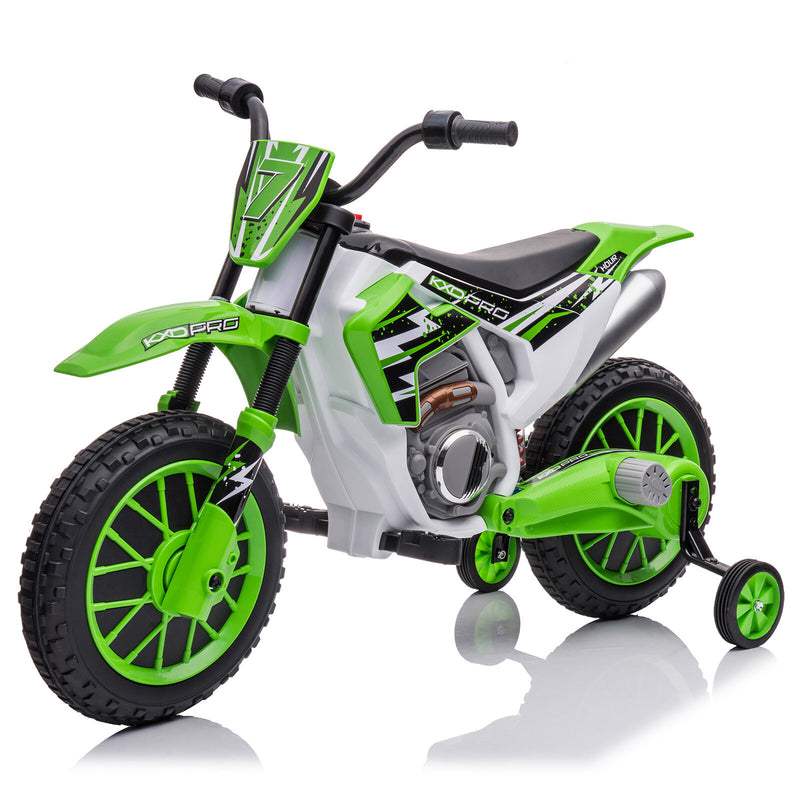 12V Battery-Powered Kids Ride-On Dirt Bike with Training Wheels Magic Cars 1