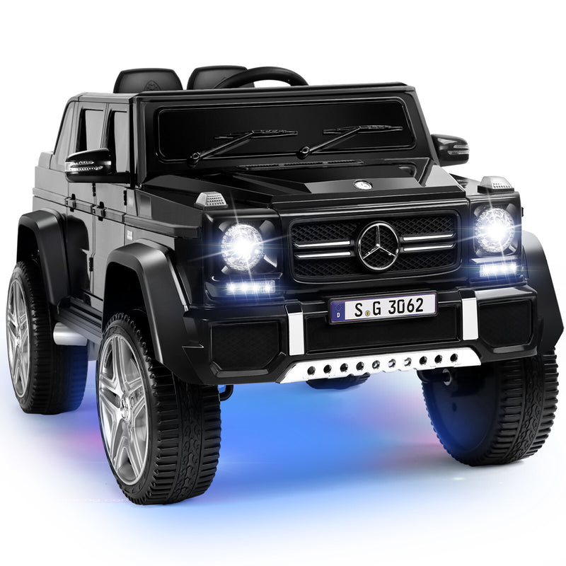 12V Black Kids Ride-On Car Truck with Battery, LED Lights, Music, and Remote Control Magic Cars 21