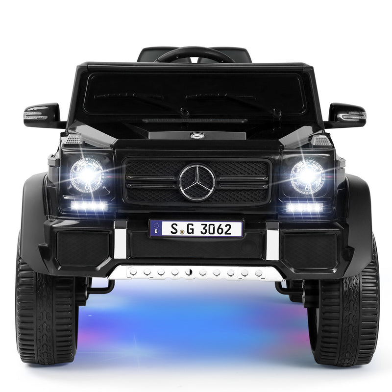 12V Black Kids Ride-On Car Truck with Battery, LED Lights, Music, and Remote Control Magic Cars 22