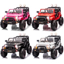 12V Kids Electric Ride-On Jeep Truck with Remote Control and Music, Available in Pink, Black, and Red Magic Cars 12