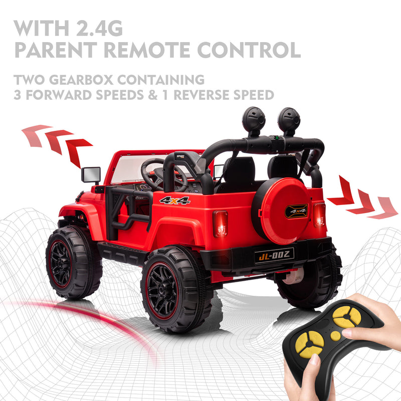 12V Kids Electric Ride-On Jeep Truck with Remote Control and Music, Available in Pink, Black, and Red Magic Cars 5