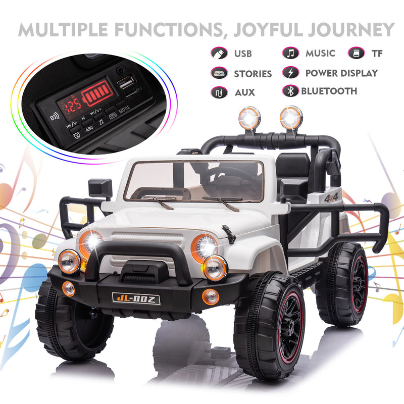 12V Kids Electric Ride-On Truck with 3 Speeds, MP3, LED Lights, and Remote Control Magic Cars 3