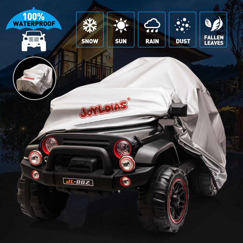 12V Black Kids Ride-On Truck with 3 Speeds, LED Lights, MP3, and Remote Control Magic Cars 13