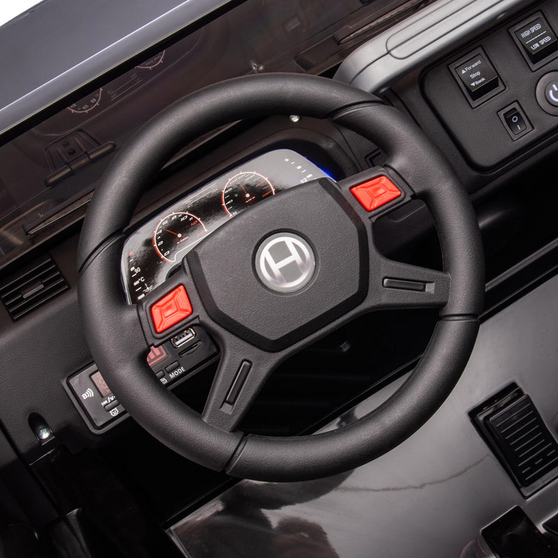 12V Black Kids Ride-On Truck with 3 Speeds, LED Lights, MP3, and Remote Control Magic Cars 14