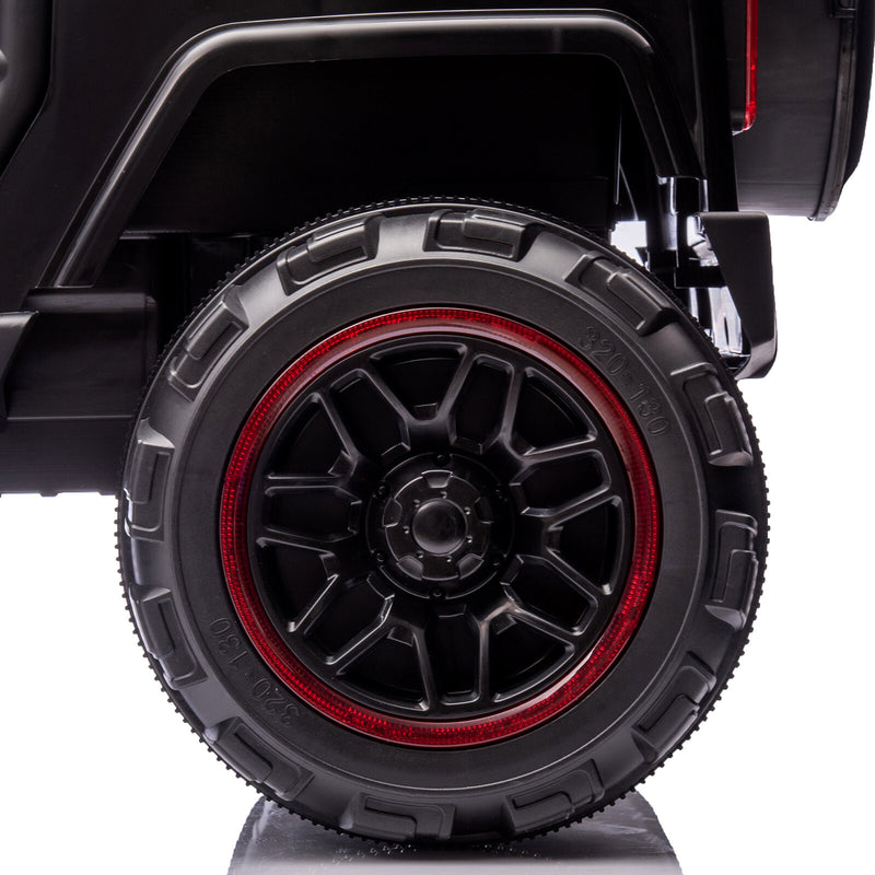 12V Black Kids Ride-On Truck with 3 Speeds, LED Lights, MP3, and Remote Control Magic Cars 17