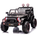 12V Black Kids Ride-On Truck with 3 Speeds, LED Lights, MP3, and Remote Control Magic Cars 20