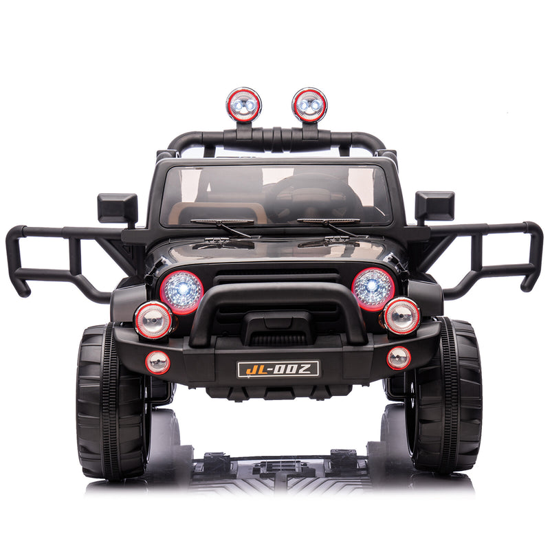 12V Black Kids Ride-On Truck with 3 Speeds, LED Lights, MP3, and Remote Control Magic Cars 21