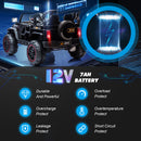 12V Black Kids Ride-On Truck with 3 Speeds, LED Lights, MP3, and Remote Control Magic Cars 4