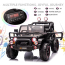 12V Black Kids Ride-On Truck with 3 Speeds, LED Lights, MP3, and Remote Control Magic Cars 9