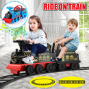 6V Black/Blue Electric Ride-On Train with Storage and Lights for 1–3 Year Olds Magic Cars 12