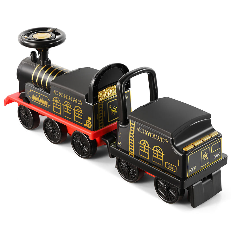 6V Ride-On Train Toy with Lights and Music for Toddlers 1-3 Years Black/Blue Magic Cars 22