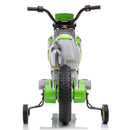 Green 12V Electric Kids Ride-On Dirt Bike Motorcycle with Training Wheels Magic Cars 18