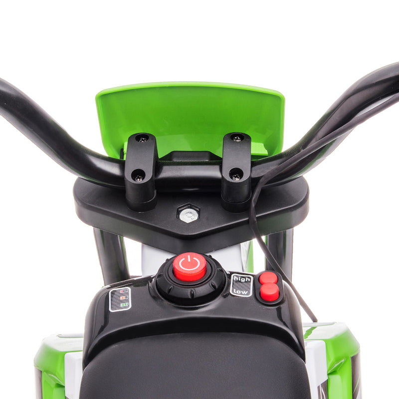 Green 12V Electric Kids Ride-On Dirt Bike Motorcycle with Training Wheels Magic Cars 8