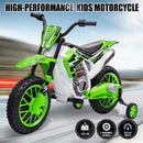 Green 12V Electric Kids Ride-On Dirt Bike Motorcycle with Training Wheels Magic Cars Variant 0