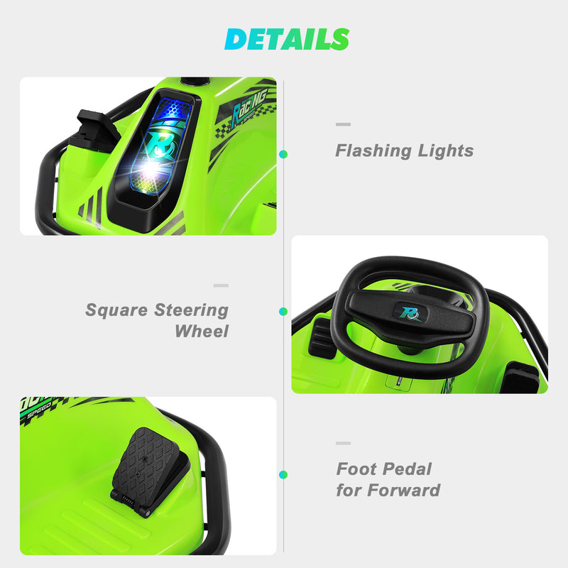 Green 24V Electric Drifting Go-Kart with Adjustable Speeds for Kids Magic Cars 11