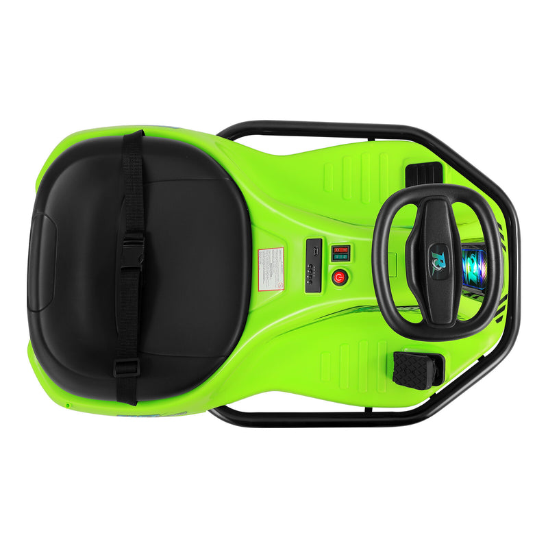 Green 24V Electric Drifting Go-Kart with Adjustable Speeds for Kids Magic Cars 12