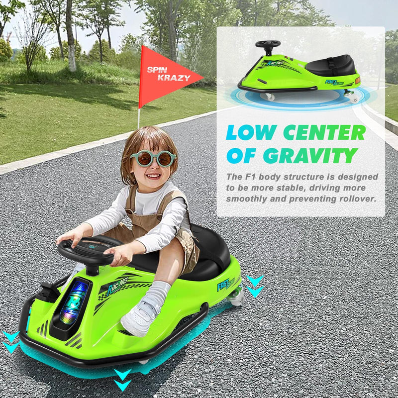 Green 24V Electric Drifting Go-Kart with Adjustable Speeds for Kids Magic Cars 8