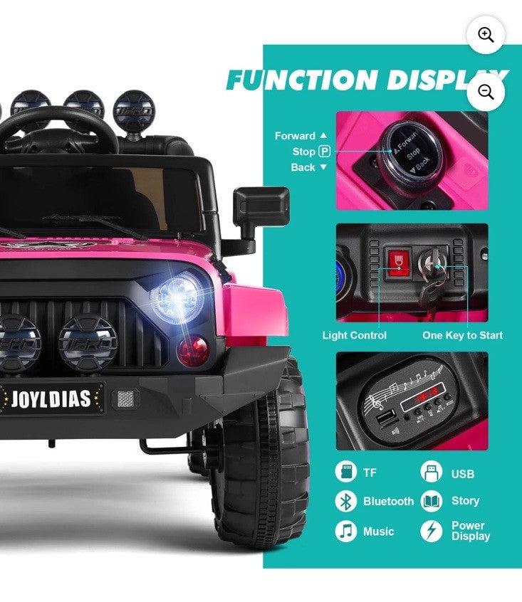 Electric Kids Ride-On Truck with Bluetooth, Remote Control, and MP3 Player Magic Cars 4