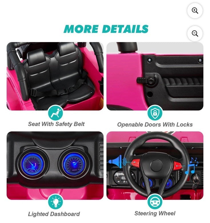 Electric Kids Ride-On Truck with Bluetooth, Remote Control, and MP3 Player Magic Cars 8