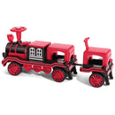 Large 2-Seater Red 12V Kids Electric Ride-On Train with Carriage and Music Magic Cars 17