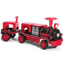 Large 2-Seater Red 12V Kids Electric Ride-On Train with Carriage and Music Magic Cars 19