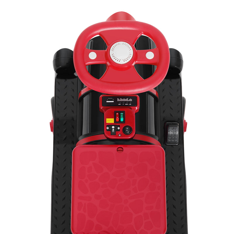 Large 2-Seater Red 12V Kids Electric Ride-On Train with Carriage and Music Magic Cars 8