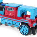 Large 12V Electric 2-Seater Blue Kids Ride-On Train with Carriage and 2 Speeds Magic Cars 14