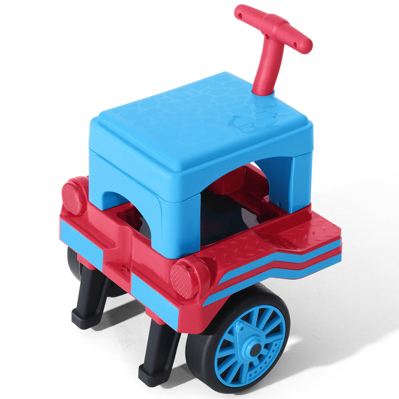 Large 12V Electric 2-Seater Blue Kids Ride-On Train with Carriage and 2 Speeds Magic Cars 17