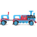 Large 12V Electric 2-Seater Blue Kids Ride-On Train with Carriage and 2 Speeds Magic Cars 21