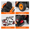 12V Orange Electric Ride-On Excavator with Remote Control for Kids Boys and Girls Gift Magic Cars 8