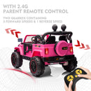 12V Pink Electric Kids Ride-On Car Toy with 3 Speeds, LED Lights, MP3 Player, and Remote Control Magic Cars 5