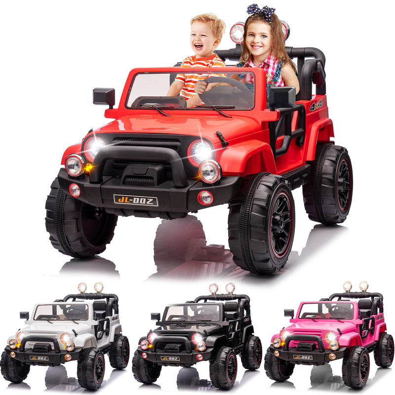 12V Battery-Powered Kids Ride-On Jeep with Music and Remote Control in Pink, Red or Black Magic Cars 12