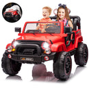 12V Red Kids 2-Seater Ride-On Truck with LED Lights, Music, and Remote Control Battery-Powered Car Magic Cars 0
