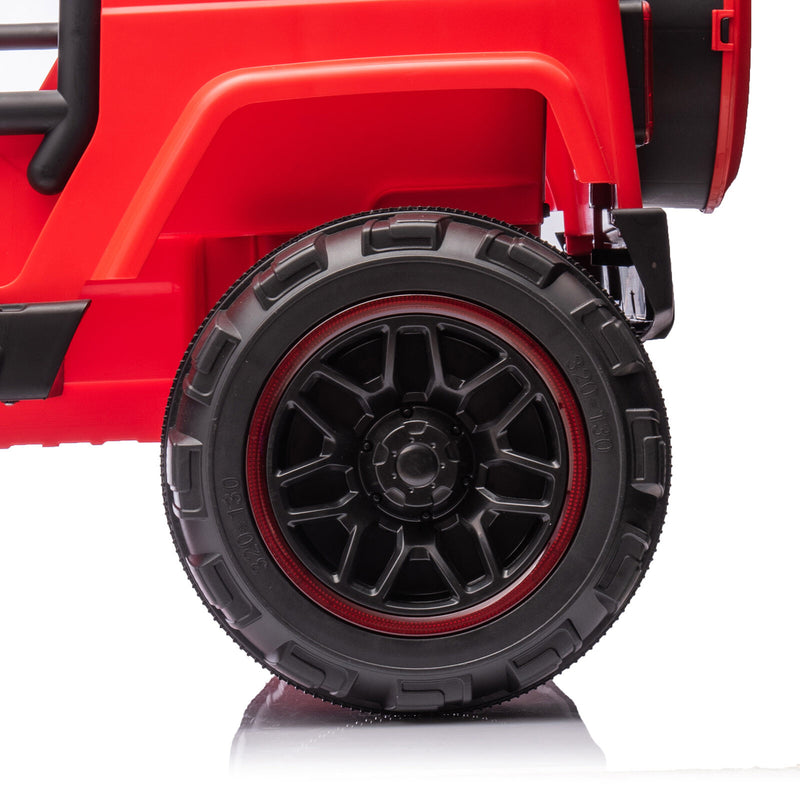 12V Red Kids 2-Seater Ride-On Truck with LED Lights, Music, and Remote Control Battery-Powered Car Magic Cars 19