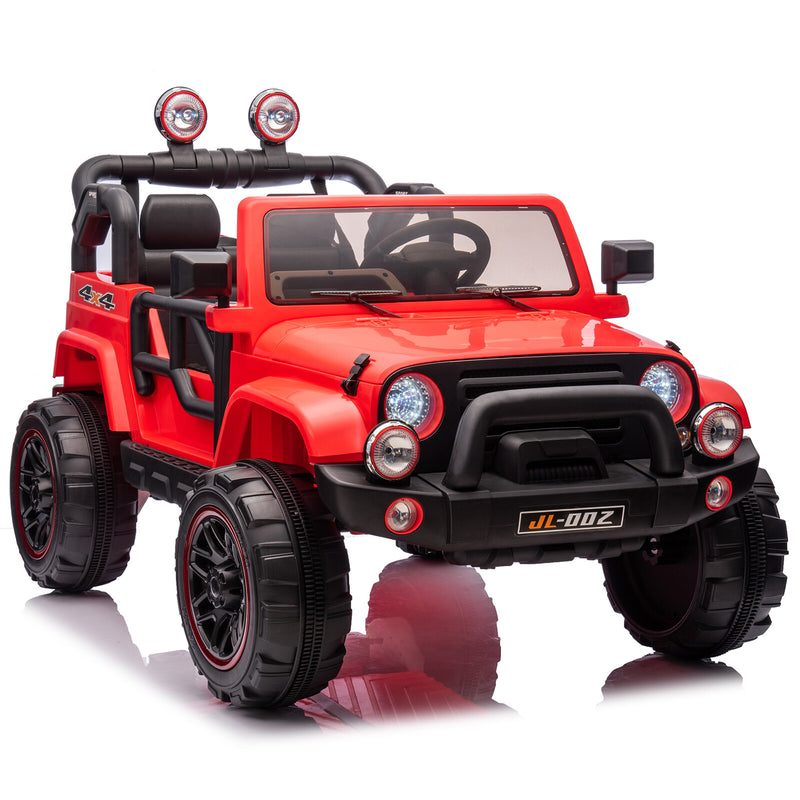12V Red Kids 2-Seater Ride-On Truck with LED Lights, Music, and Remote Control Battery-Powered Car Magic Cars 20