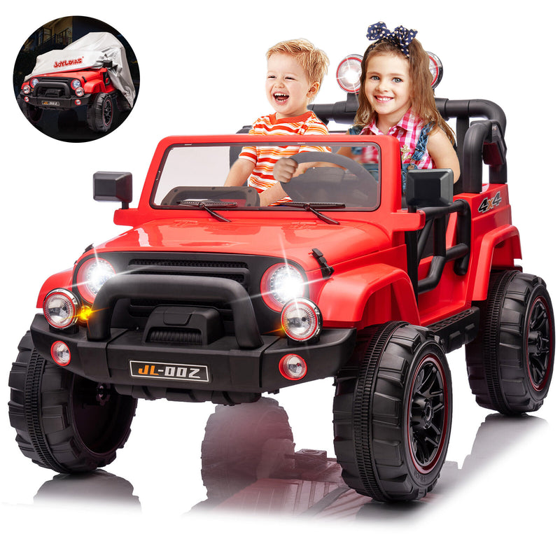 12V Red Kids 2-Seater Ride-On Truck with LED Lights, Music, and Remote Control Battery-Powered Car Magic Cars Variant 0